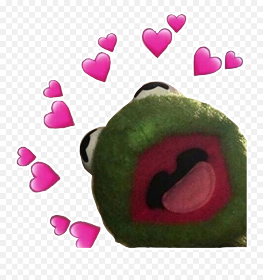 10 Kermit The Frog Drawing Meme Hearts - Kermit With Hearts Transparent Emoji,Kermit With Heart Emojis