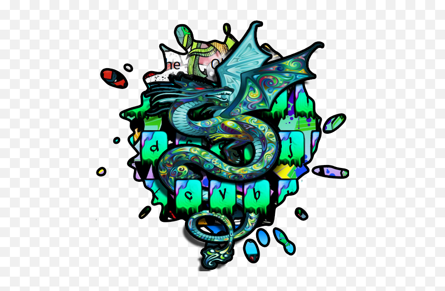 Download Dragon Graffiti Keyboard Theme On Pc U0026 Mac With Emoji,Graffitis Emojis