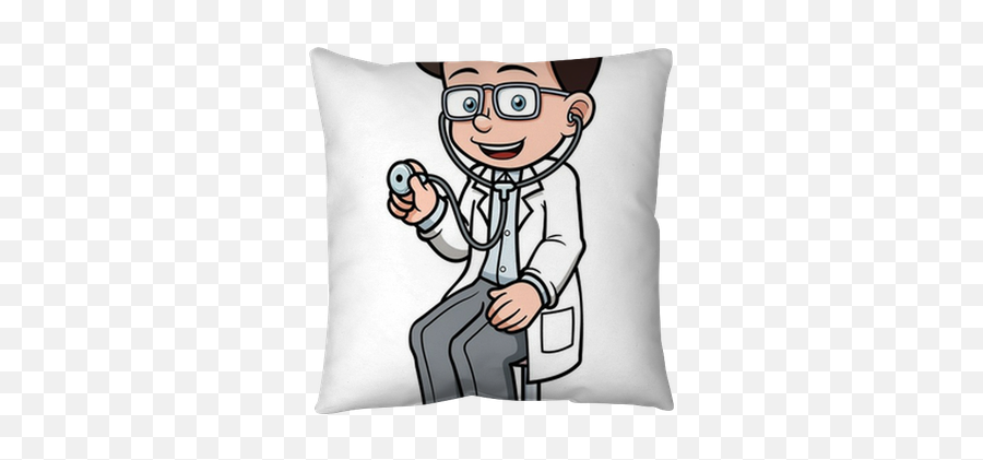 Vector Illustration Of Cartoon Doctor With Stethoscope Throw - Dibujos De Un Doctor Hd Emoji,Adult Emoticon 3d Vector