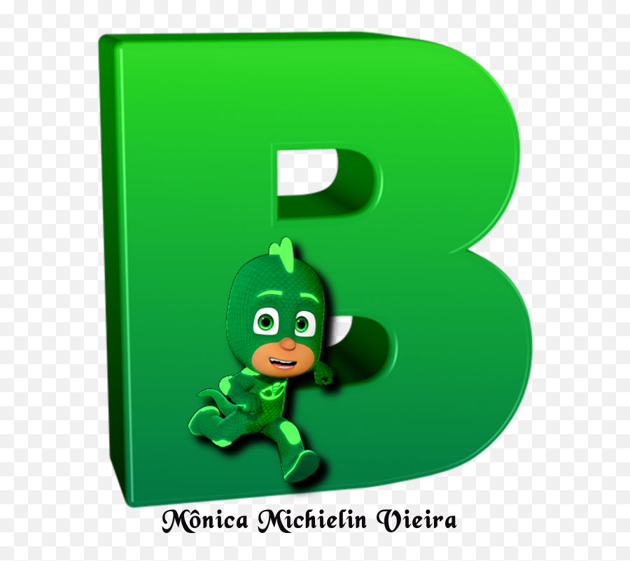 Monica Michielin Alphabets Alfabeto Pj Masks Gekko Png - Alphabet Pj Masks Letters Emoji,Deus Vult Emoticon