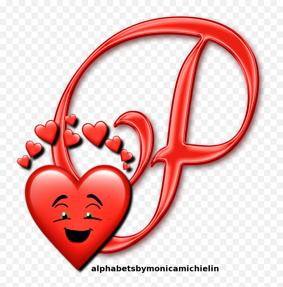 Monica Michielin Alphabets Red Hearts Love Smile Emoji - Alfabeto Red Rose Love Smile Alfabeto,Emoticon : > P