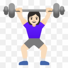 Woman Lifting Weights Light Skin Tone Emoji - Download For,A Bunch Of Muscle Emojis