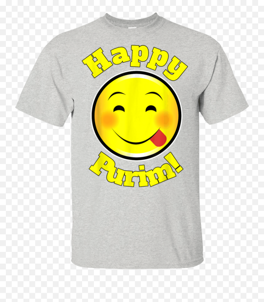 Happy Purim Smiley Emoji Sticking Tongue Out Funny T Shirt,Happy Purim Emoticon