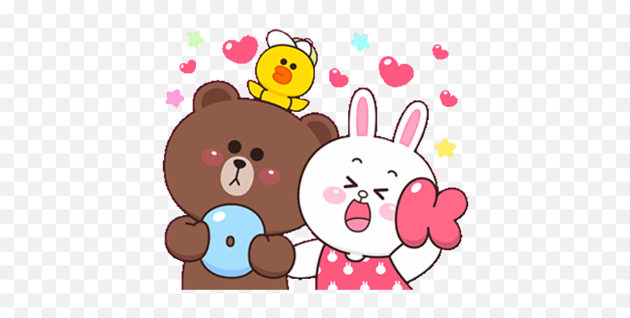 Cony And Brown Gif Good Night Emoji,Cony Emoticon Line