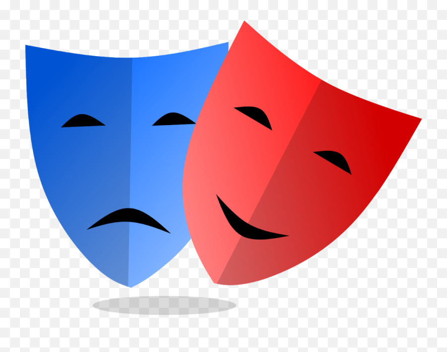 Autism And Emotions - Comedy And Tragedy Red And Blue Emoji,Identifying Emotions