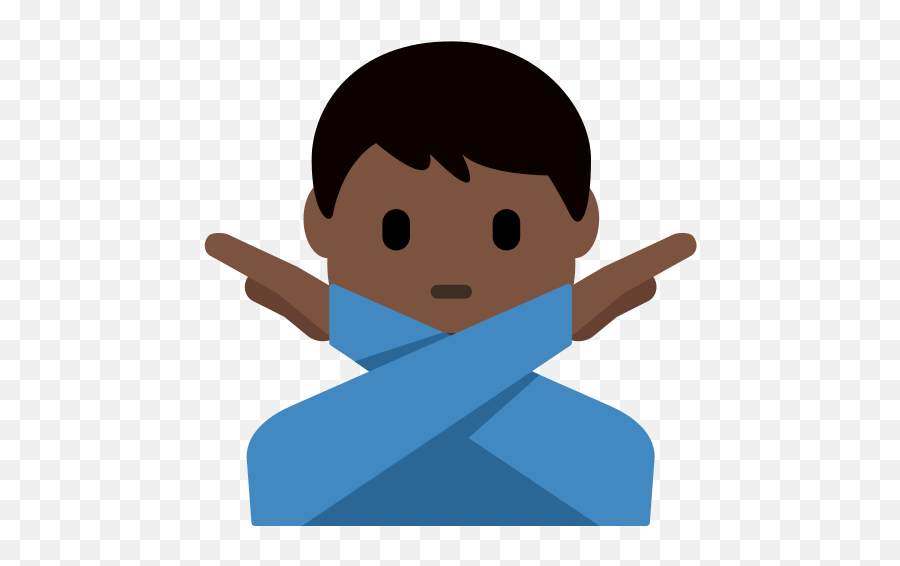 U200d Man Gesturing No Emoji With Dark Skin Tone Meaning - Emojis Png,No Emojis
