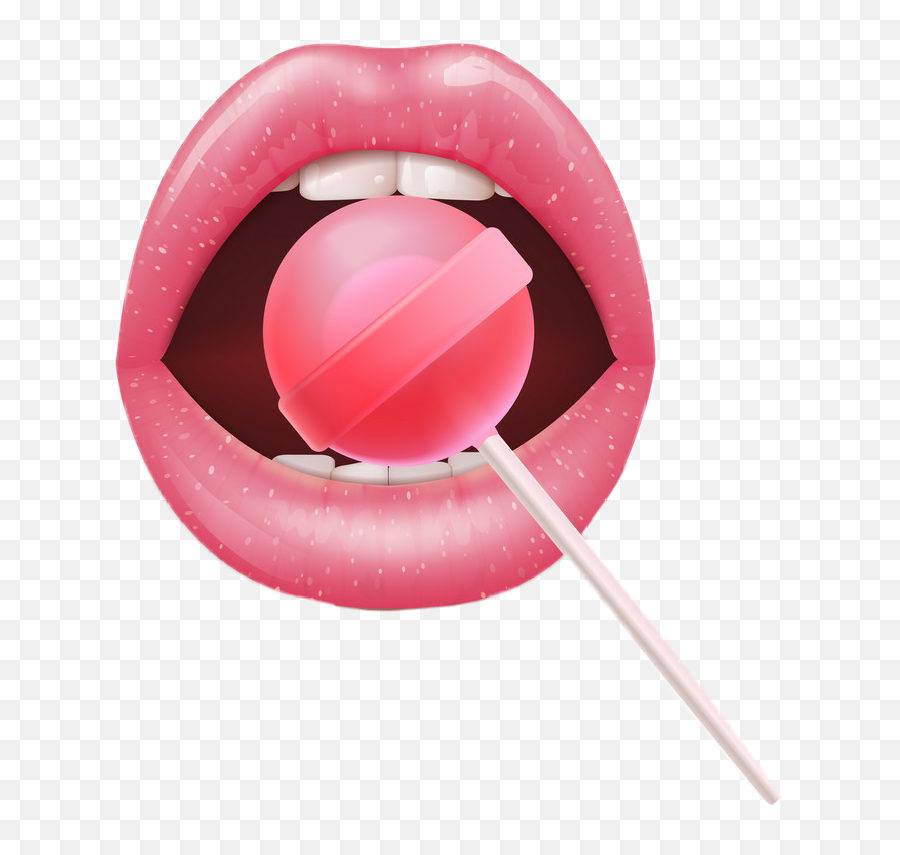 Lips Lollipop Sticker - Lips And Lollypop Png Emoji,Lollipop And Lips Emoji