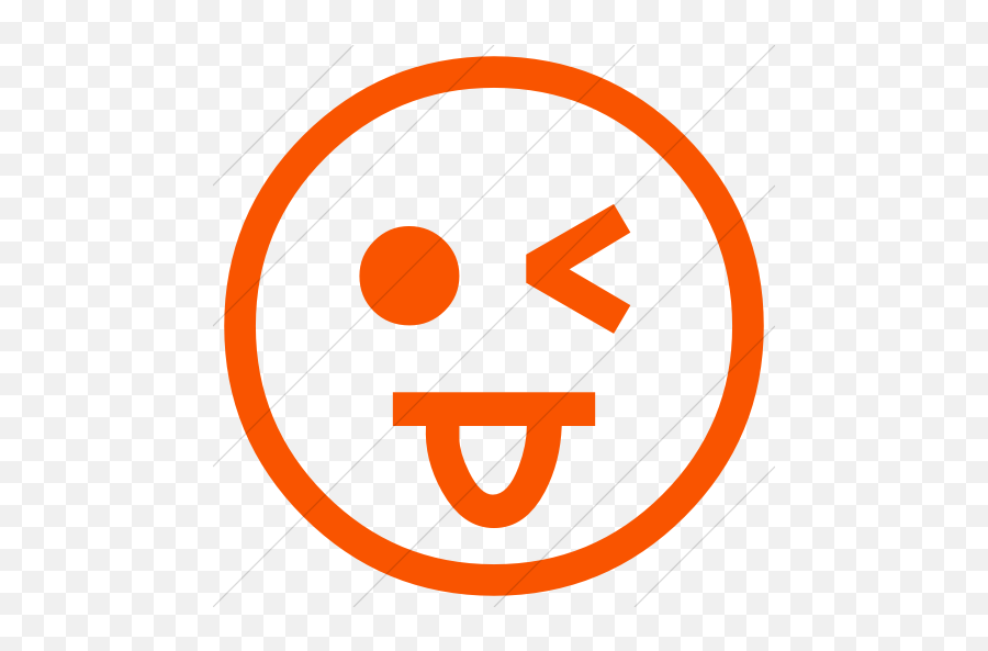 Iconsetc Simple Orange Classic Emoticons Face With Stuck - Emoji,Square Emoticon Eye