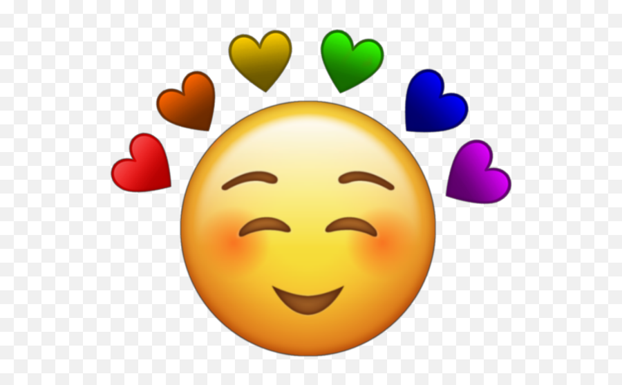 Pride Love Emoji Rainbow Sticker - Happy,Emoticon Of Pride