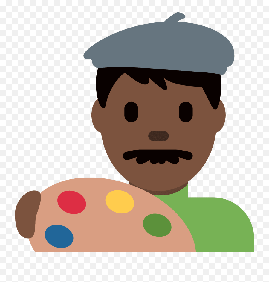 U200d Man Artist Emoji With Dark Skin Tone Meaning And - Artist,Art Palette Emoji