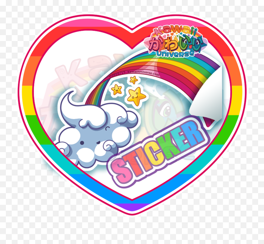 Cute Cloud Png - Cute Rainbow Stickers Transparent Background Emoji,Throw Up Rainbow Emoji