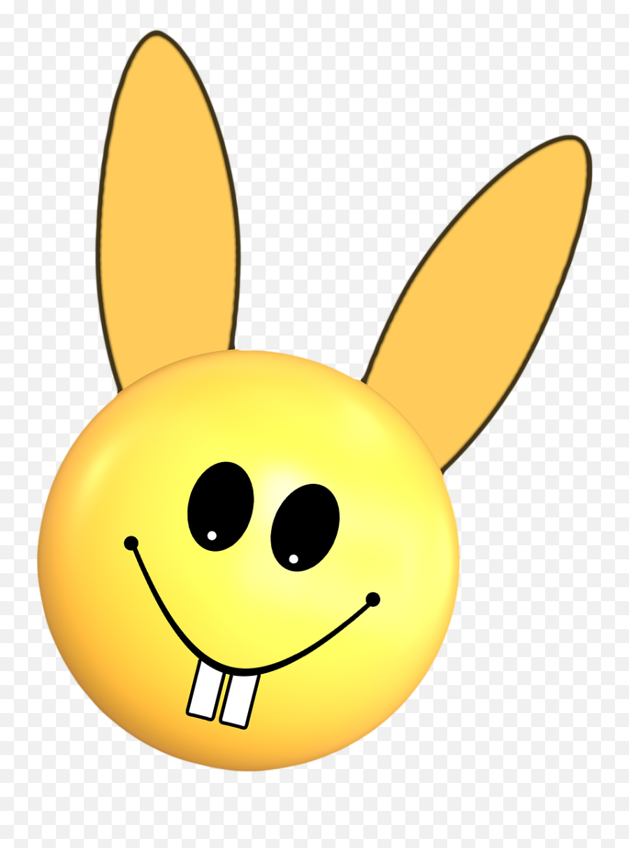Easter Smiley Smile Hare Easter Bunny - Happy Easter Bunny Funny Emoji,Bunny Emoticon