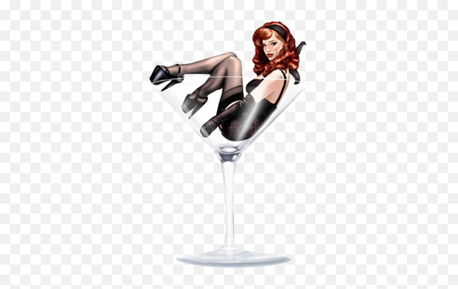 Pin Up Girl In Martini Glass Psd Official Psds - Girl In Martini Glass Emoji,Martini Glass Emoji