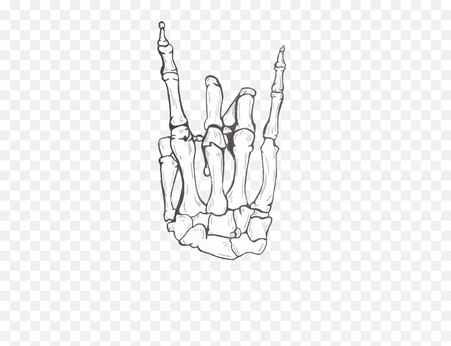 Hand Tattoos Skeleton Hand Tattoo - Skeleton Rock And Roll Hand Sign Emoji,How To Draw An Emotion Sign