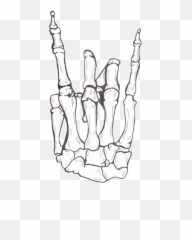 Hand Tattoos Skeleton Hand Tattoo - Skeleton Rock And Roll Hand Sign Emoji,How To Draw An Emotion Sign