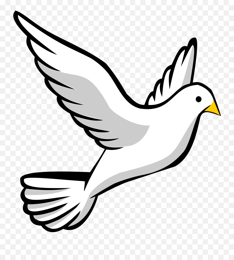 Free Clipart Bird Black And White - Dove Drawing Emoji,Flying Bird Emoji