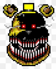 Fredbear Turing Into Nightmare Pixel Art Maker - Nightmare Pixel Art Emoji,Freddy Emoticon Icarly