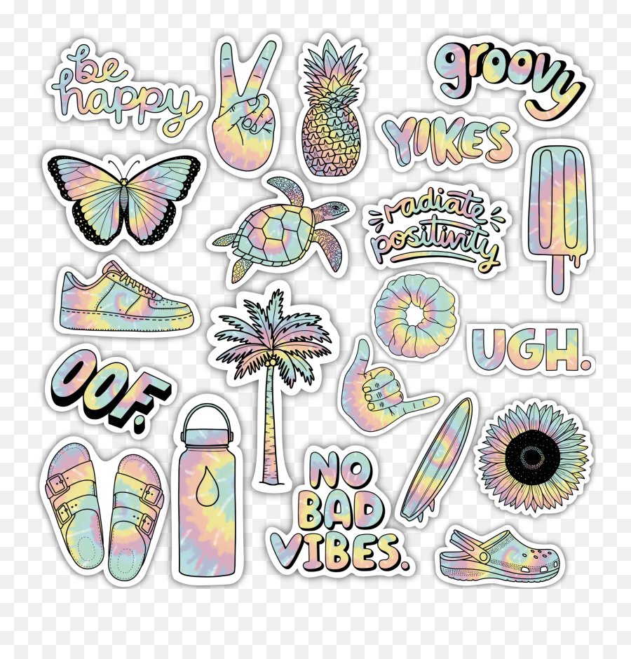 Aesthetic Stickers U2013 Page 17 U2013 Big Moods - Aesthetic Stickers Tie Dye Emoji,No Emotion Aesthetic