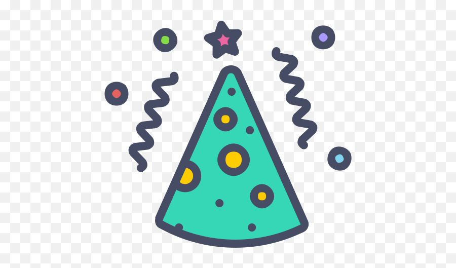 Birthday Party Cap Cone New Year Merry Celebrate Icon - Party Tools Png Emoji,Partyhat Emoji