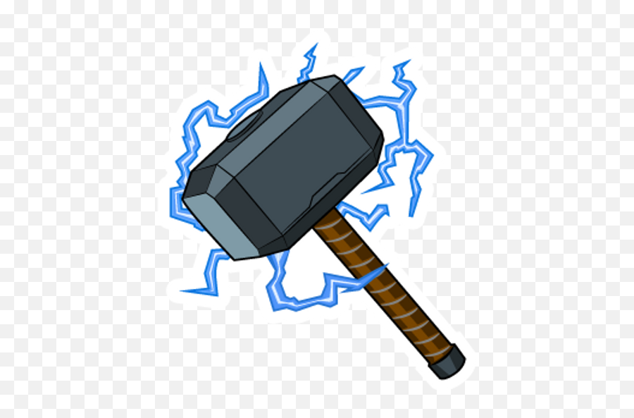 Thor Mjolnir Hammer With Lightning - Thor Hammer With Lightning Clipart Emoji,Lightning Emoji