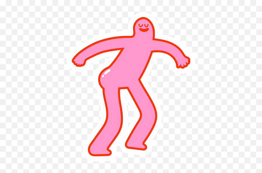 Pink Gummy Man Sticker - Sticker Mania Drawing Emoji,Man Sunglasses Lightning Emoji