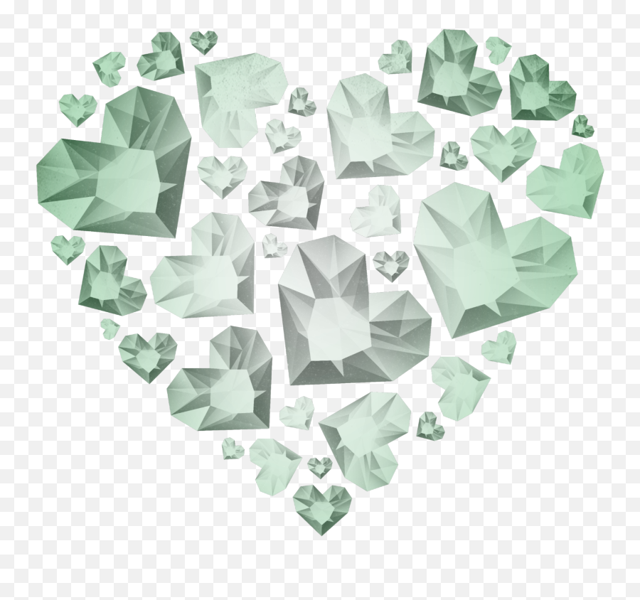 Mq Green Diamond Diamonds Heart Sticker - Art Emoji,Green Diamond Emoji