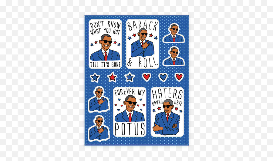 Farewell Obama Sticker And Decal Sheets - Suit Separate Emoji,Obama Shows Emotions