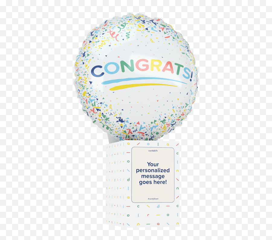 Congrats Confetti Balloon Cardalloon - Balloon Emoji,Congrats Balloon Emoticon