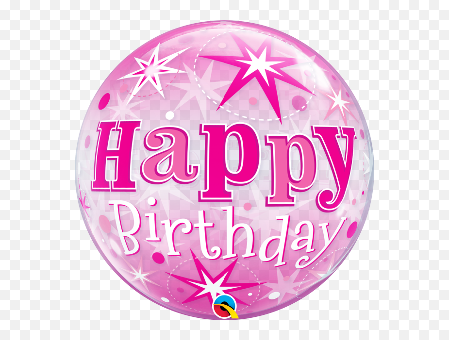 Happy Birthday Pink Starburst Sparkles - Happy Birthday Bilder Pink Emoji,Sparkle Emoji Balloons