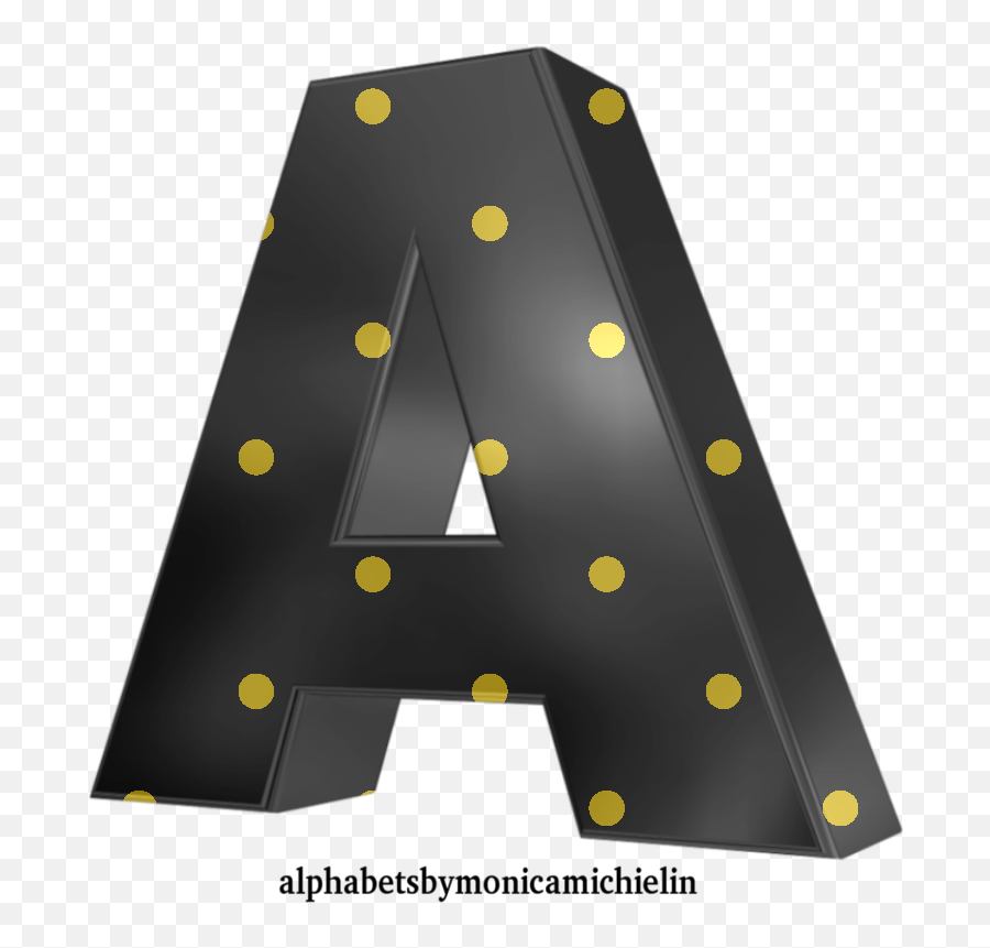 Monica Michielin Alphabets Black And Golden Polka Dots - Alphabet In Kuala Lumpur Emoji,Deus Vult Emoticon