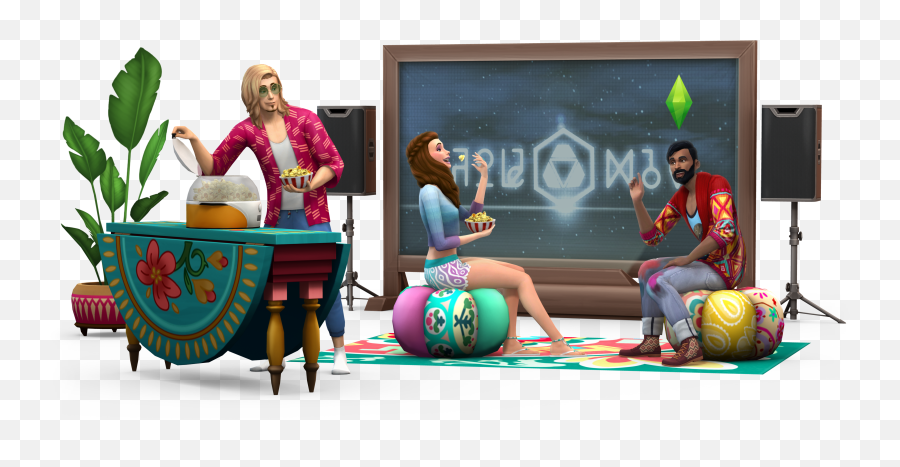 The Sims 4 Movie Hangout Stuff Assets - Sims 4 Movie Hangout Emoji,Sims 4 Emotion Moodlet Cheat