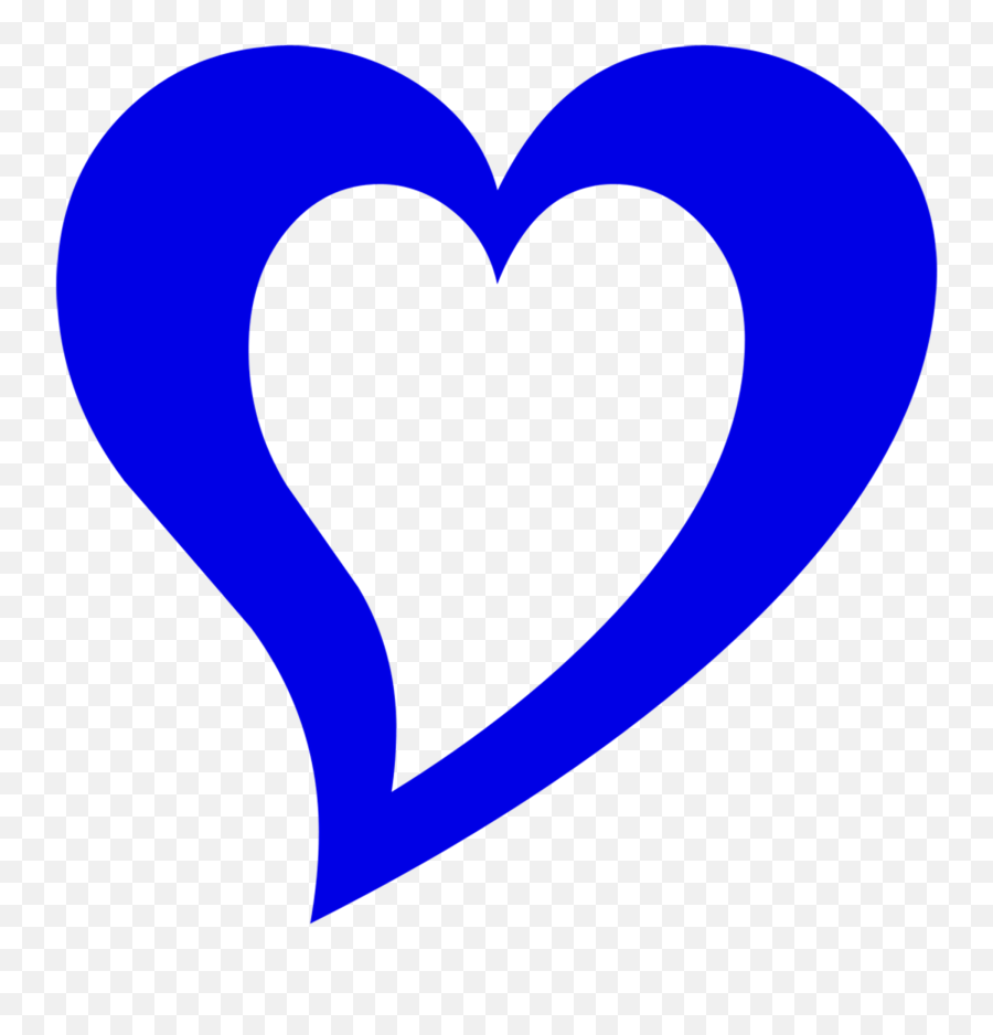 Blue Heart Outline - Free Image On Pixabay Emoji,Cat Emotions Outline