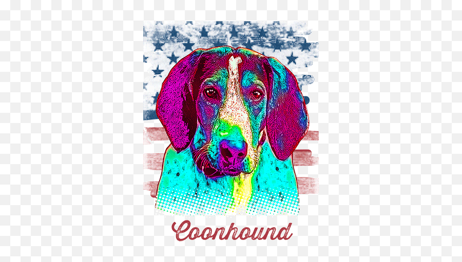 Coonhound Tshirt - Vibrant Vectoranimal Den Emoji,Redtick Emoji