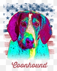 Coonhound Tshirt - Vibrant Vectoranimal Den Emoji,Redtick Emoji