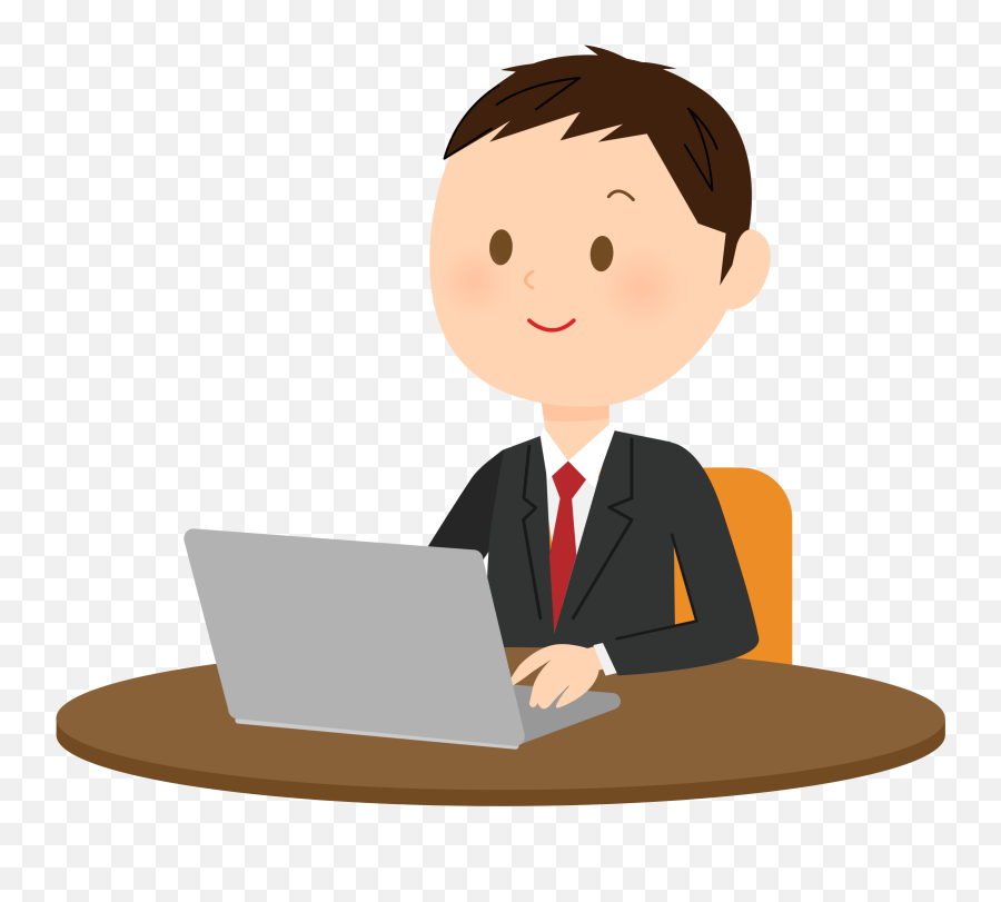 Clipart Computer Typing - Computer User Png Transparent Png Emoji,Laptop Emoji Guy