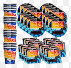 Video Gamer Game On Birthday Party Tableware Kit For 16 Guests - Birthday Party Supplies Set Plates Napkins Cups Tableware Kit For 16 Emoji,Emoji Birthday Game Ideas