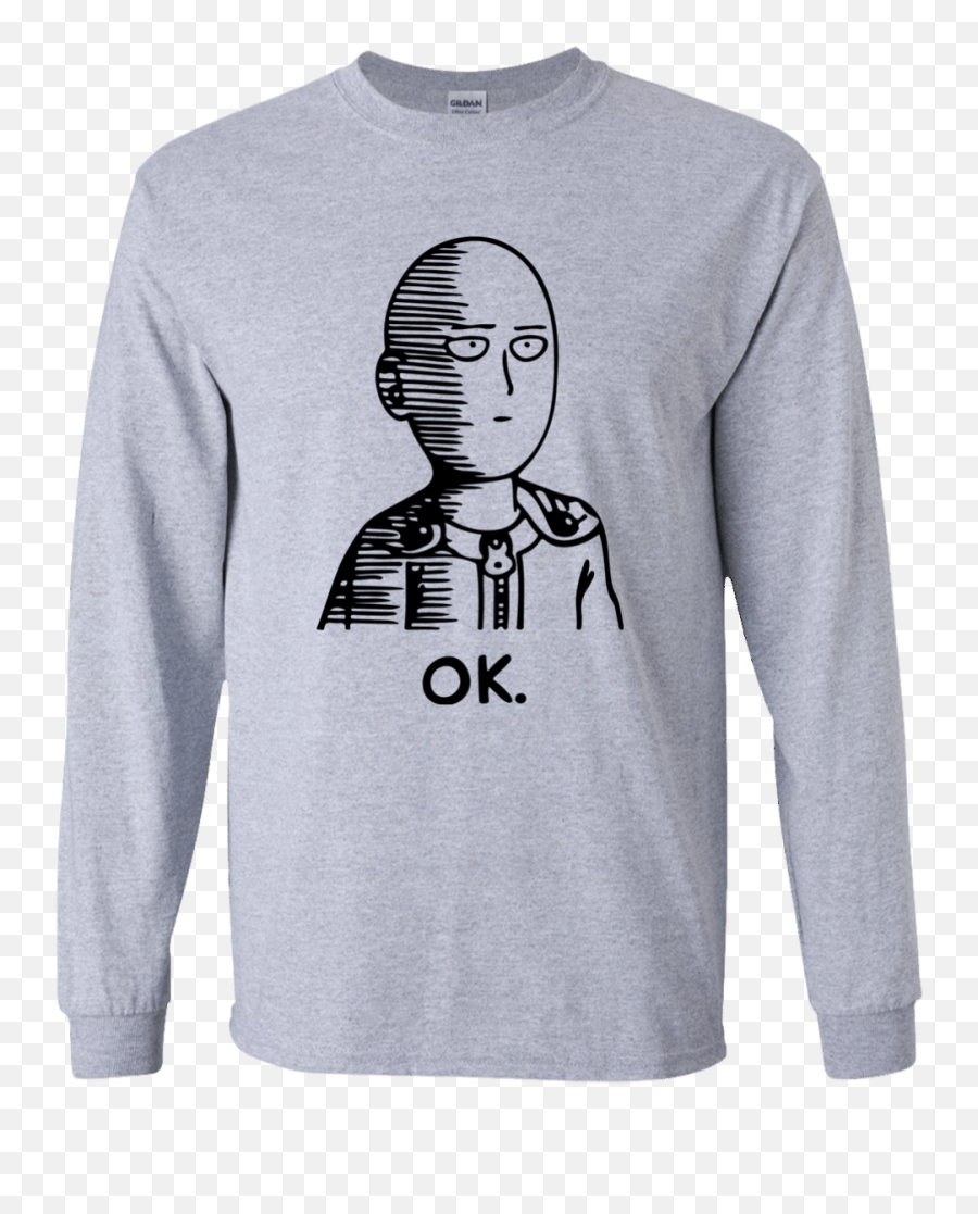 One Punch Man Saitama Ok Long Sleeve T Shirt - Playera One Punch Man Emoji,Emoji Sweatshirt Men