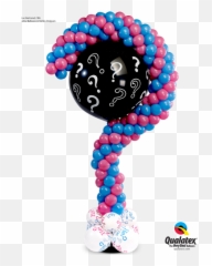 Question Marks Balloon Column With Pink Or Blue Confetti Inside 36 Inch Balloon - Gender Reveal Question Mark Balloon Emoji,Confetti Emoji Png