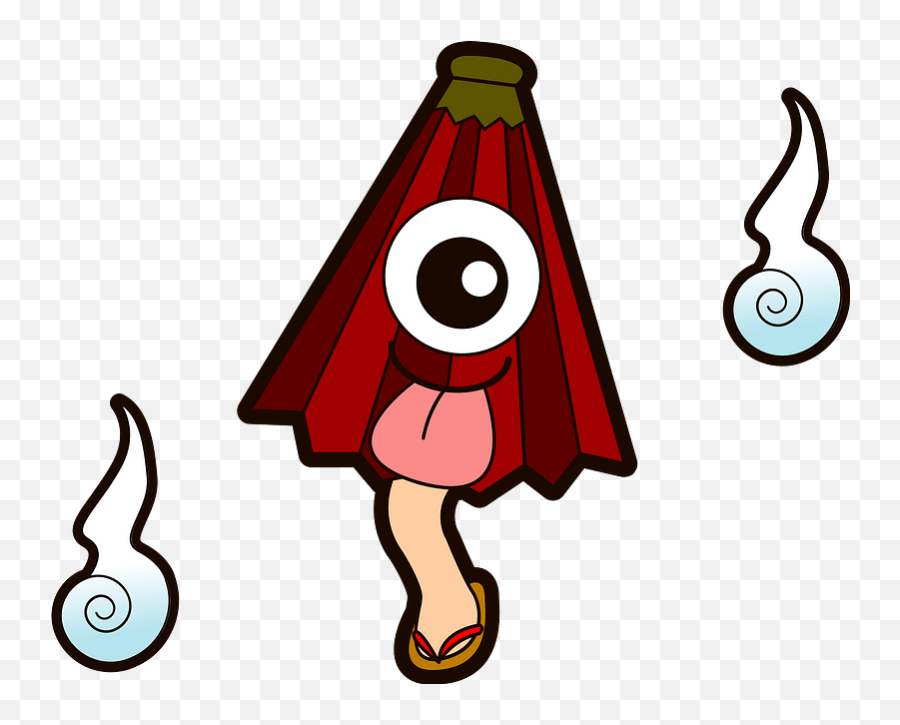 Monster Kasa Obake - Japanese Umbrella Ghost Clipart Free Japanese Umbrella Monster Emoji,Red Monster Emoji