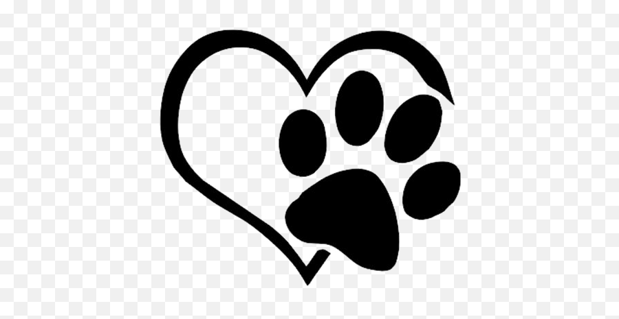 Download Love Paw Sticker Dog Cat Decal Paws Clipart Png - Transparent Background Paw Print Heart Clip Art Emoji,Dog Paw Emoticon