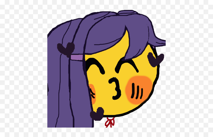 Blursed Yuri Emoji Ddlc - Heavy Breathing Emoji Cursed,Hair Emoji