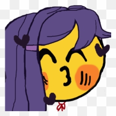 Blursed Yuri Emoji Ddlc - Heavy Breathing Emoji Cursed,Hair Emoji