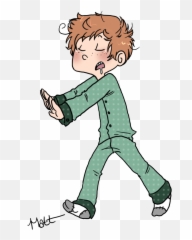 Sleep Walking Girl Cartoon Clipart - Kid Sleepwalking Emoji,Ca Rtoon Girl Stamding Emotions