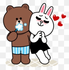 Brown U0026 Cony Sweet Love - Line Friends By Line Friends Line Friends Brown Love Emoji,Romantic Emoji Messages