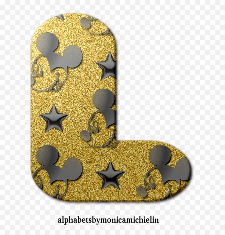 Monica Michielin Alphabets Golden Glitter Mickey Star Emoji,Golde Star Emoji
