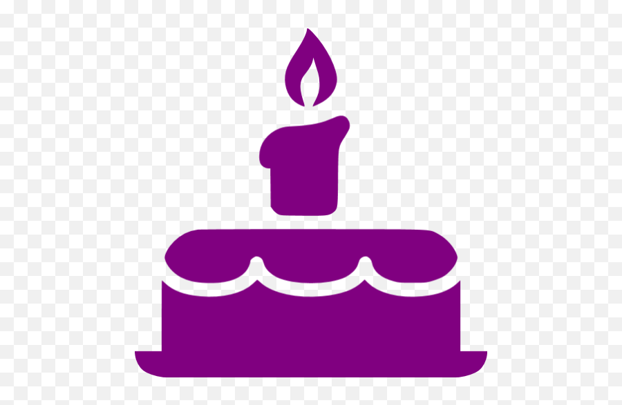 Purple Birthday Cake Icon - Free Purple Cake Icons Date Of Birth Symbol Purple Emoji,Happy Birthday Cake Emoticon