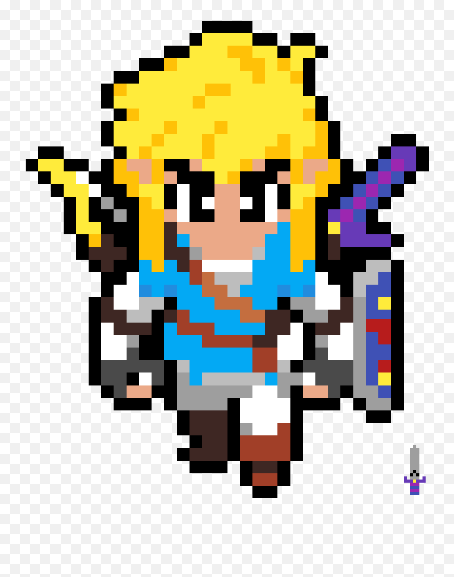 Pixilart - The Legend Of Zelda Botw Link By Wenamon117 Pixel Art Zelda Breath Of The Wild Emoji,Emoticon Legend