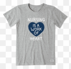 Womenu0027s Nursing Work Of Heart Crusher Tee Life Is Good - Life Is Good Tee Shirts Emoji,Nursing Emoji Face