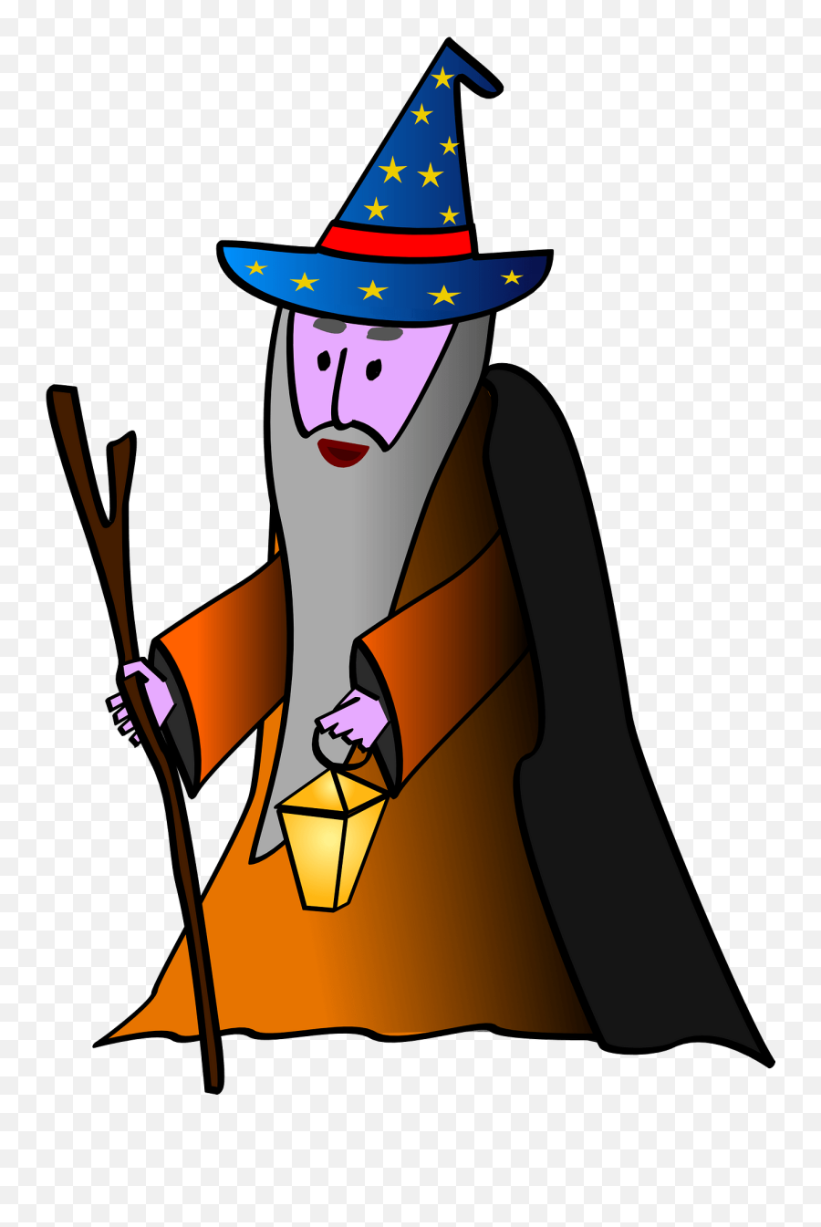 Old Wizard With A Cane And Lantern Clipart Free Download - Clip Art Emoji,Old Man With Cane Emoji