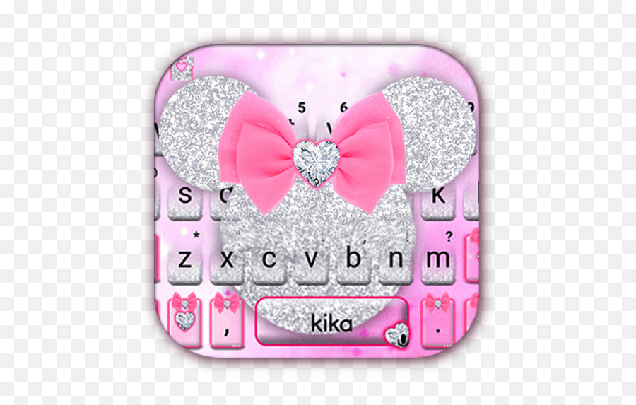 Pink Minny Bow Keyboard Theme - Apkonline Bow Emoji,Emoji One For Kika